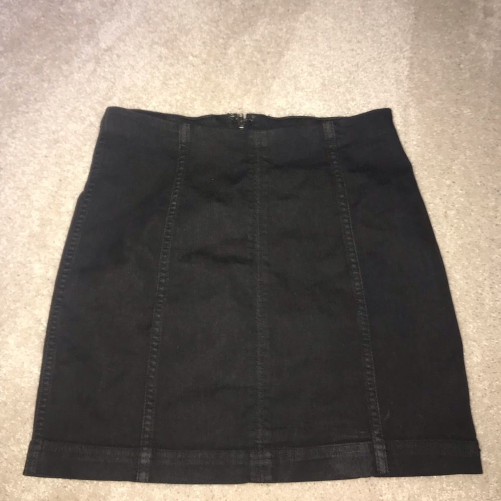 Black free people denim skirt